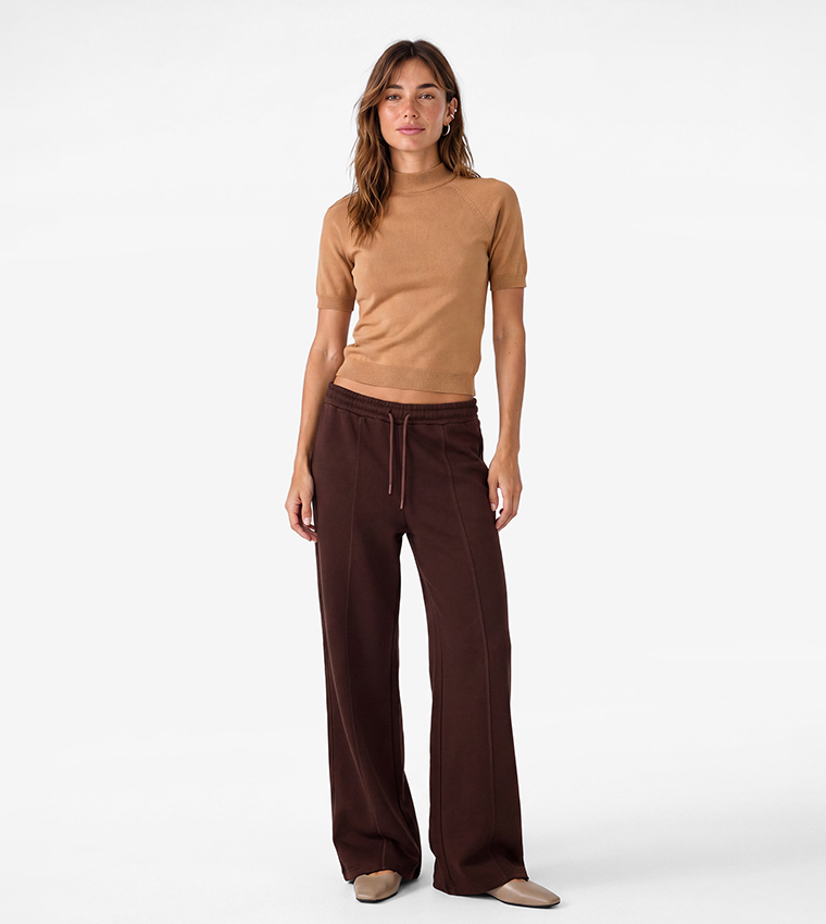 Solid Wide Leg Sweatpants