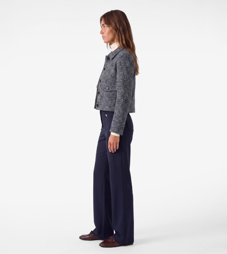 Solid Wide Leg Trousers