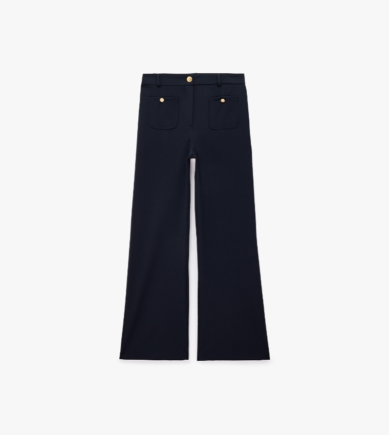 Solid Wide Leg Trousers