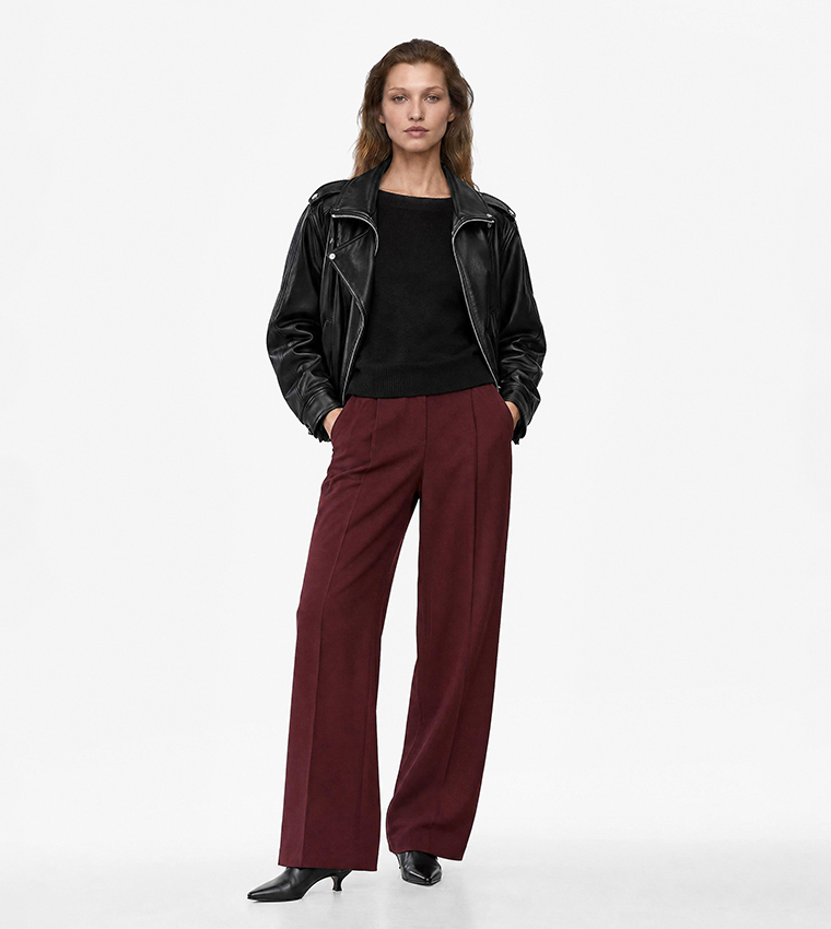 Solid Wide Leg Trousers