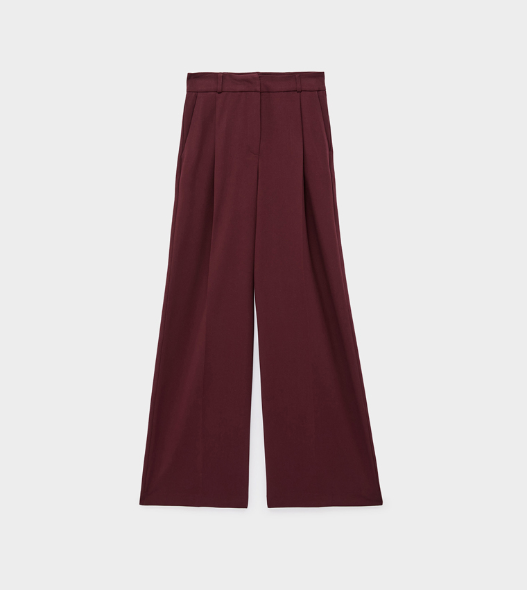 Solid Wide Leg Trousers