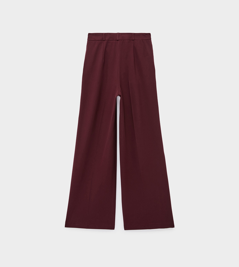 Solid Wide Leg Trousers