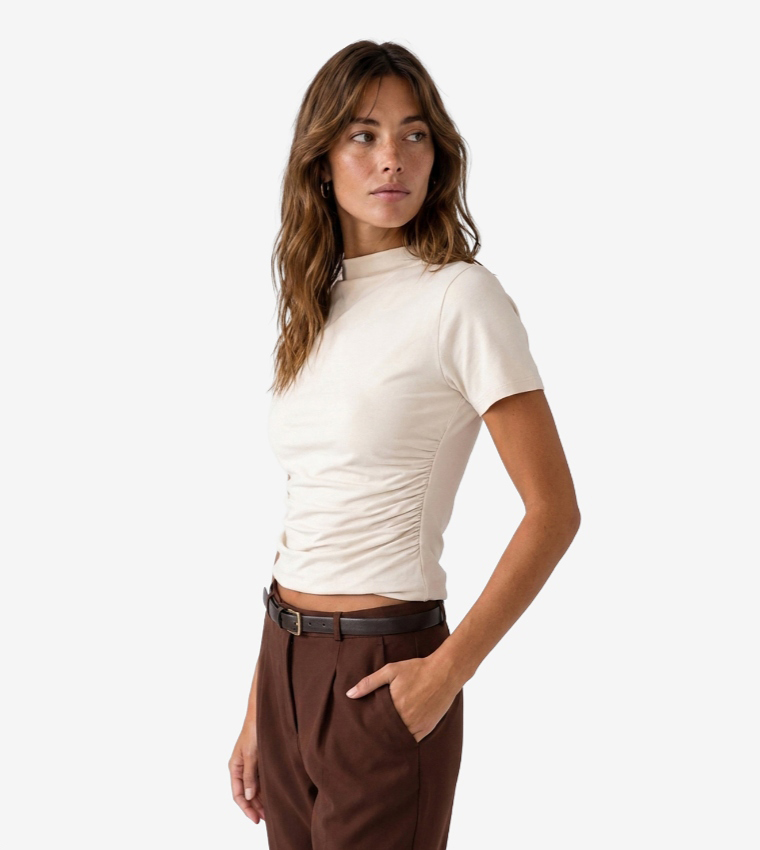 كوتون  بناطيل كاجوال  - بني  Casual Tops