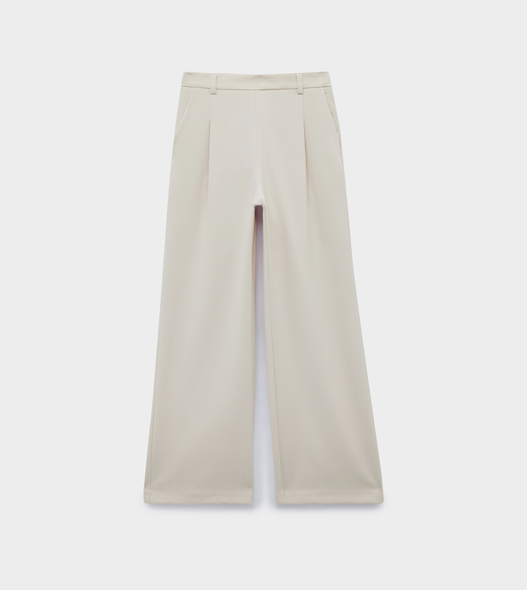 Solid Wide Leg Trousers
