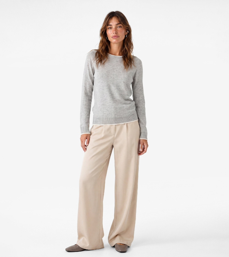 Solid Relaxed Fit Trousers