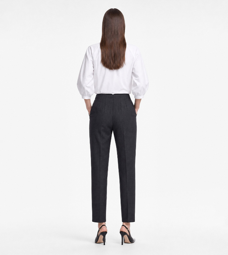 كوتون  بناطيل رسمية - رمادي Casual Tops
