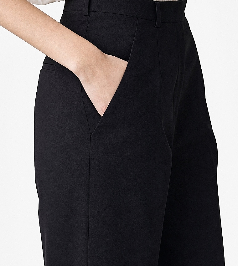 كوتون  بناطيل كاجوال  - أسود Casual Tops