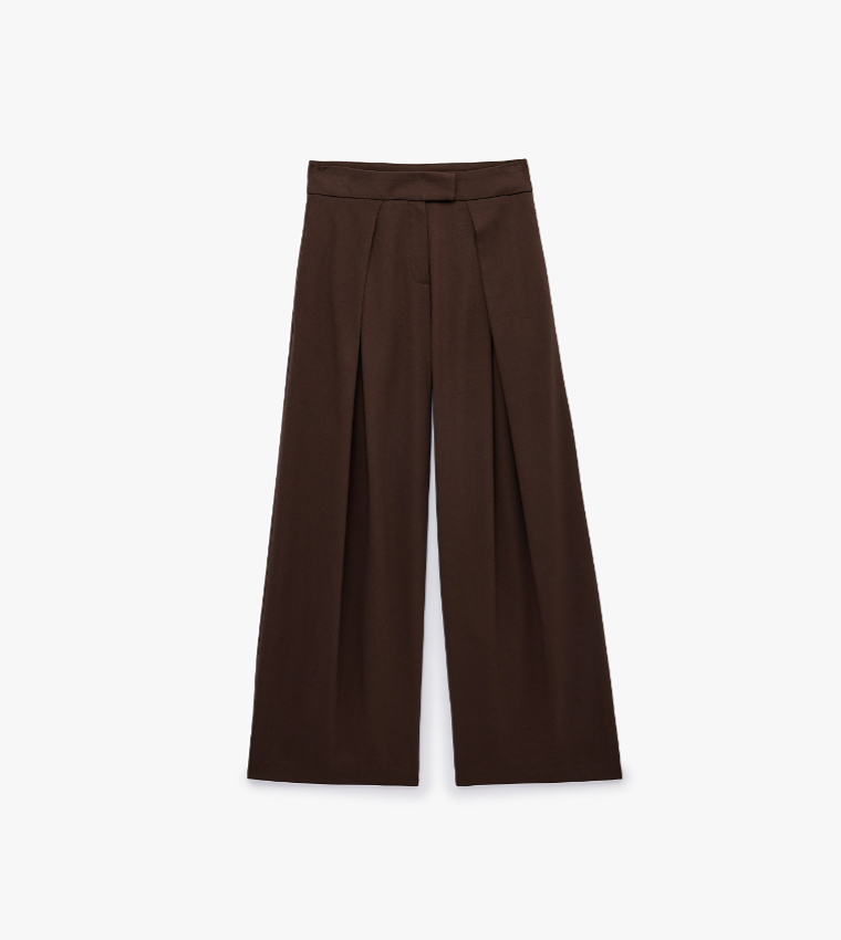Solid Wide Leg Palazzo Trousers