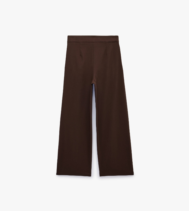Solid Wide Leg Palazzo Trousers