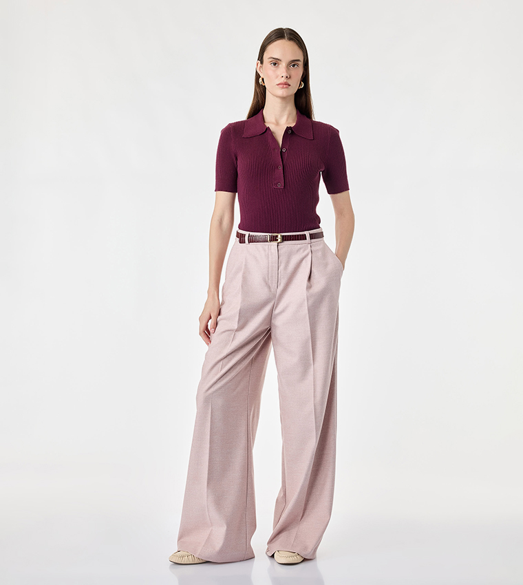 Solid Loose Fit Trousers