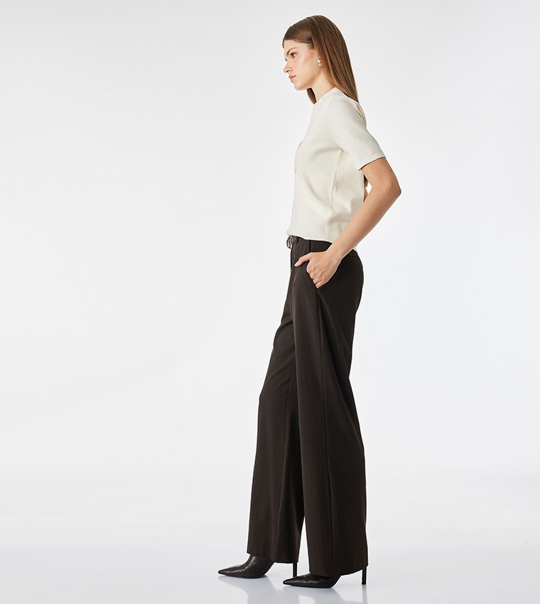 Solid Straight Fit Trousers