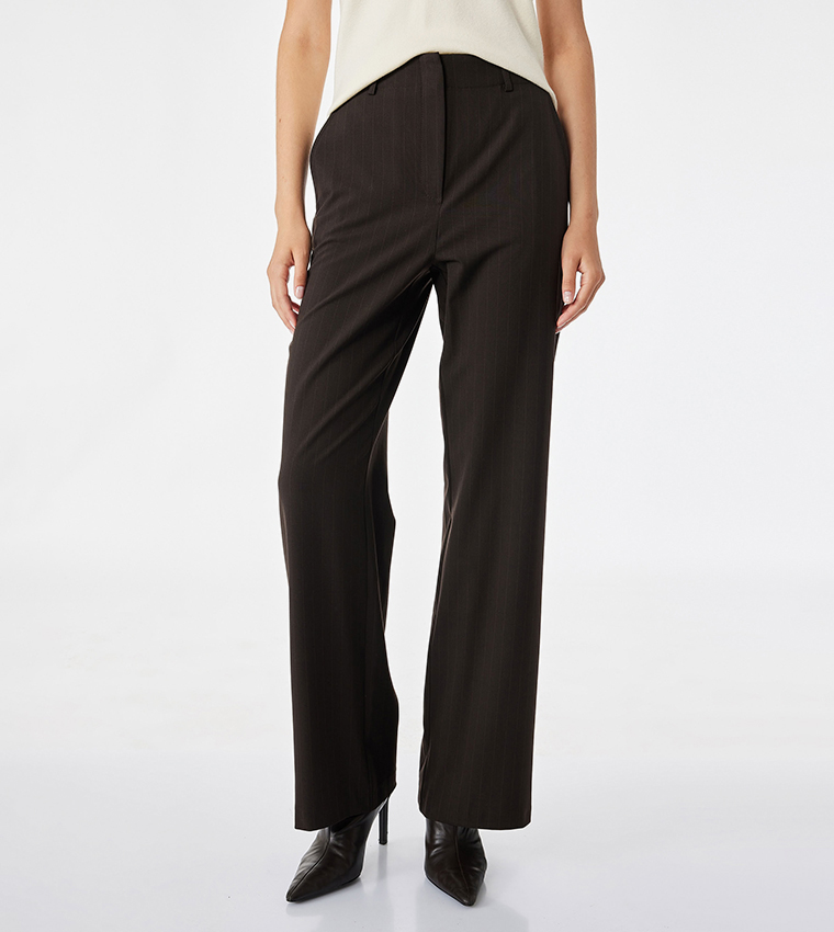 Solid Straight Fit Trousers