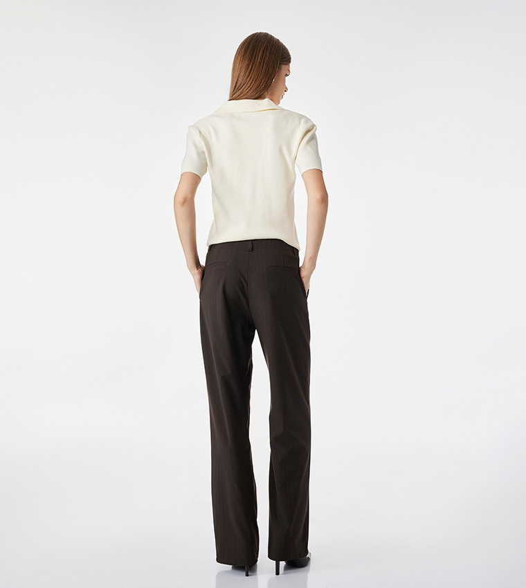 Solid Straight Fit Trousers