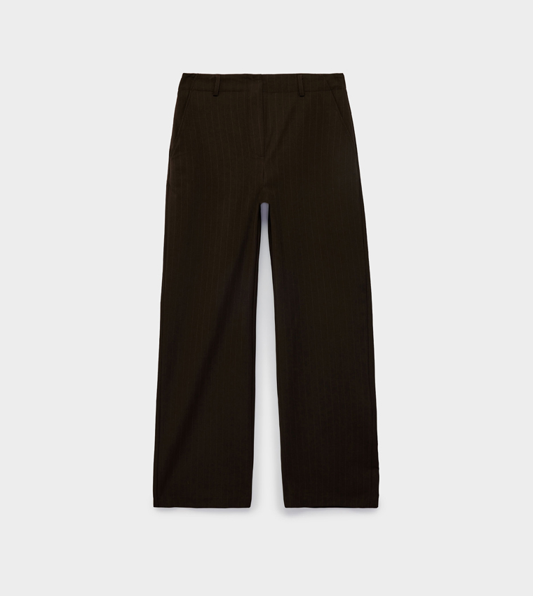 Solid Straight Fit Trousers