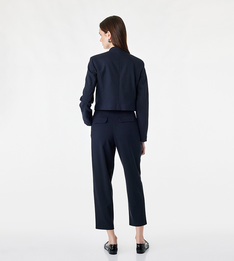 Solid Tapered Fit Formal Pants
