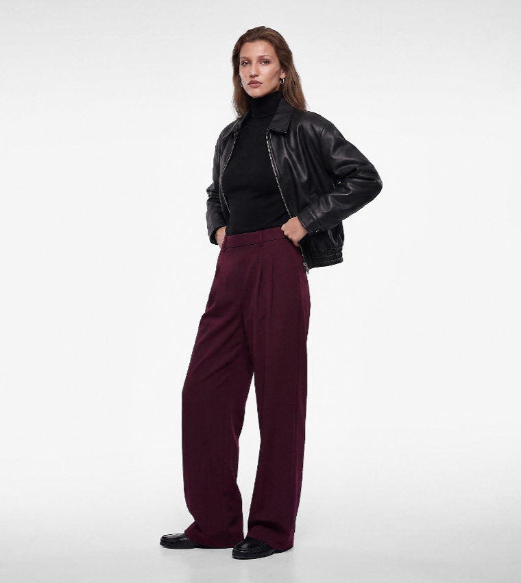 Solid Loose Fit Trousers