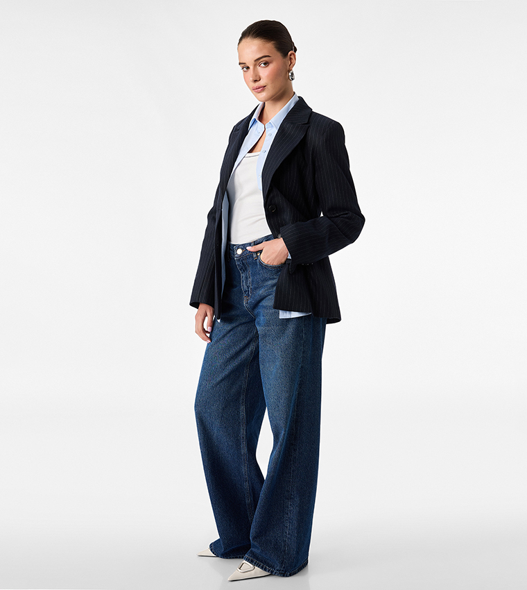 Striped Double-Breasted Blazer