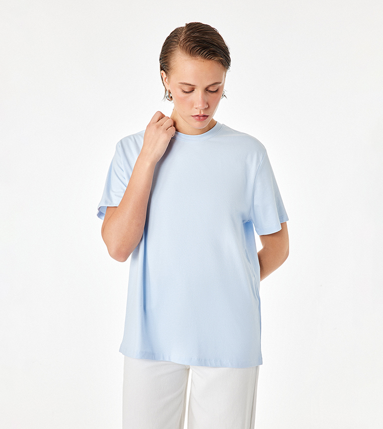 Solid Crew Neck Oversized T-Shirt