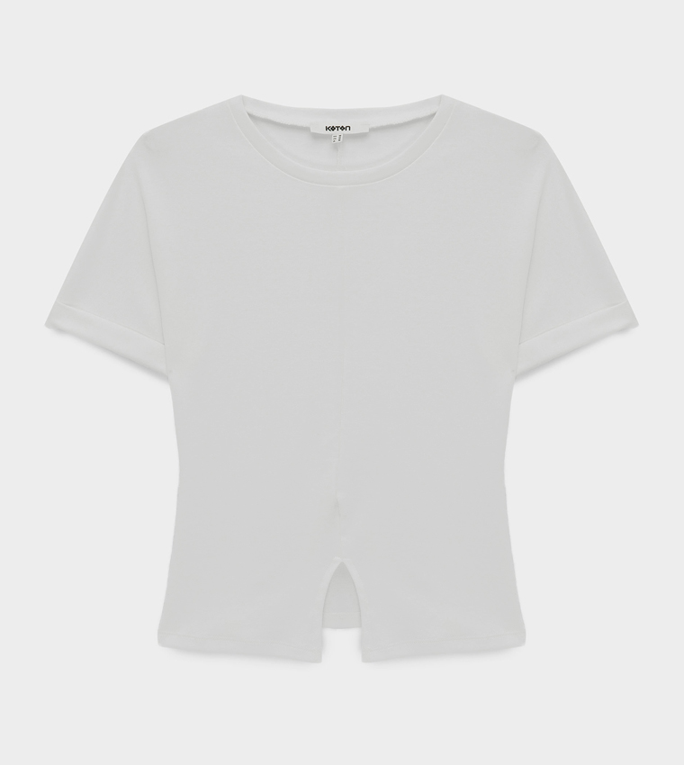 كوتون  تيشيرتات  كم قصير  - أبيض Short Sleeve T-Shirts
