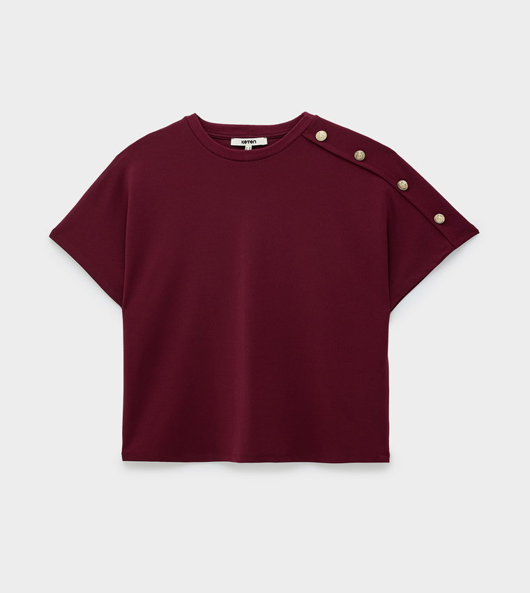 كوتون  تيشيرتات  كم قصير  - بورغندي Short Sleeve T-Shirts