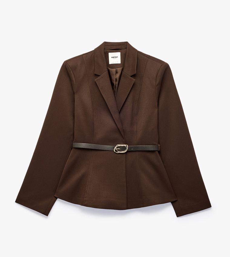Solid Double-Breasted Blazer