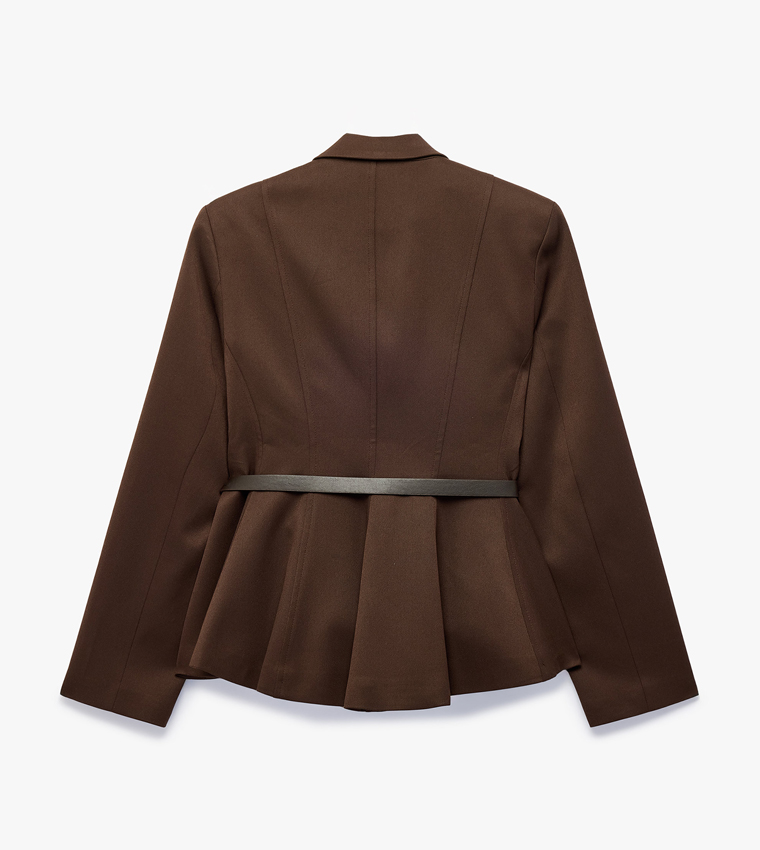 Solid Double-Breasted Blazer