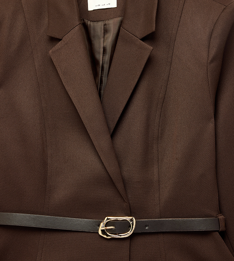 Solid Double-Breasted Blazer