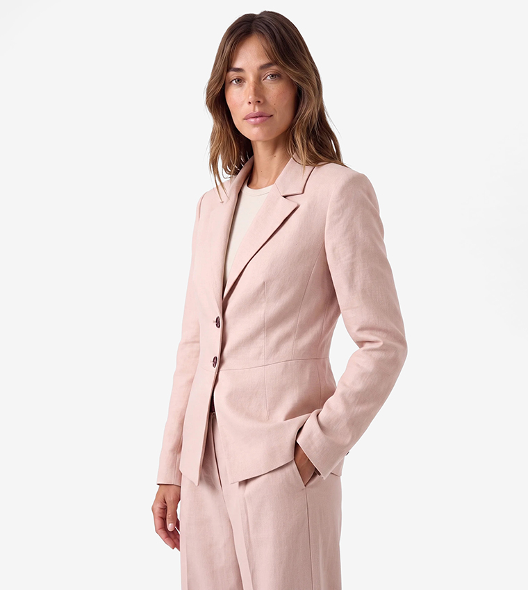 Solid Single-Breasted Blazer
