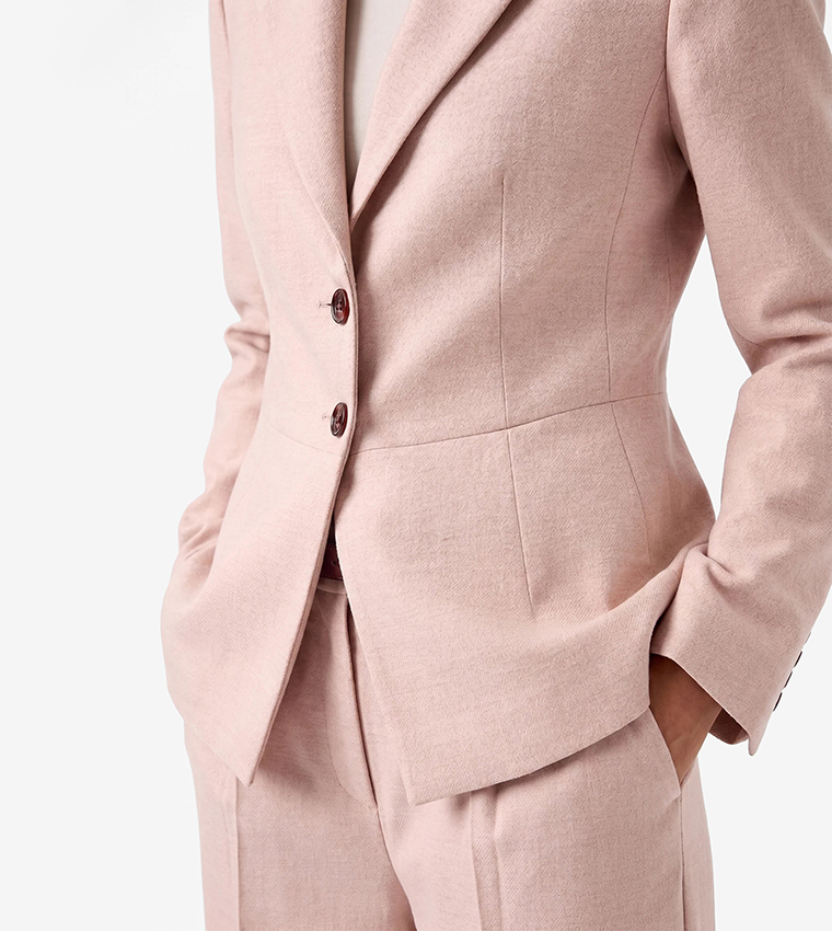 Solid Single-Breasted Blazer