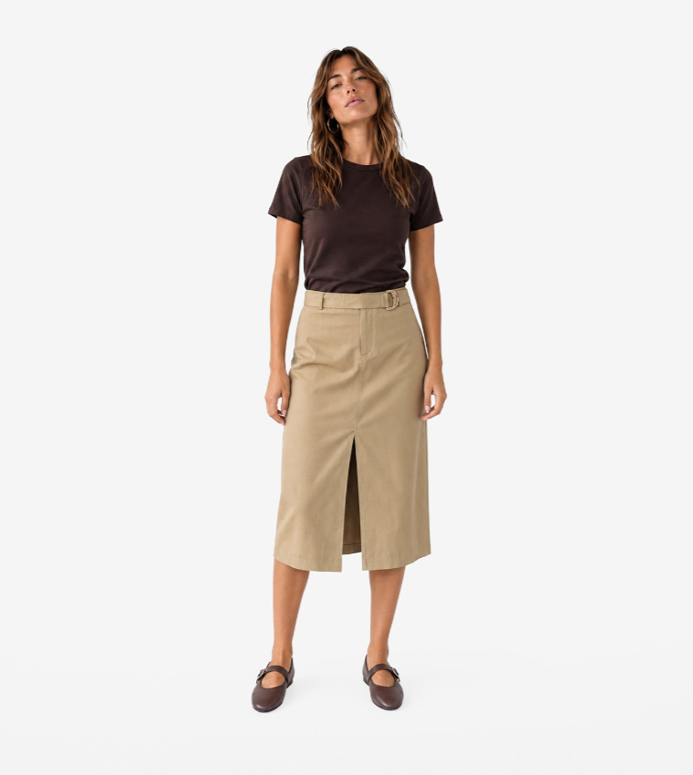 Koton  Short Sleeve T-Shirts - Brown Midi Dresses