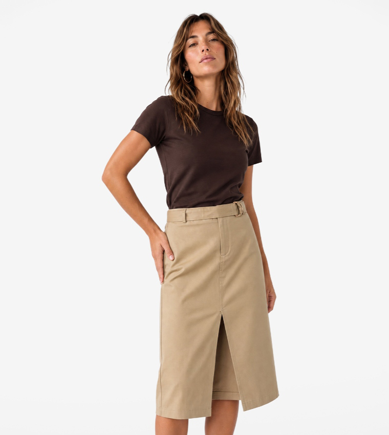 Koton  Short Sleeve T-Shirts - Brown Midi Dresses