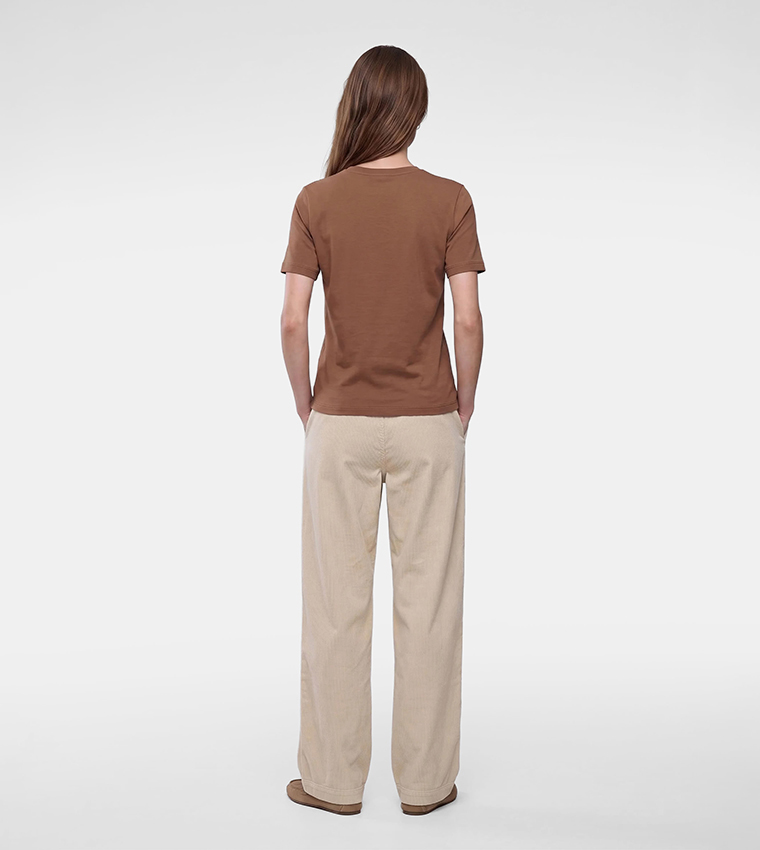 كوتون  تيشيرتات  كم قصير  - بني  Short Sleeve T-Shirts