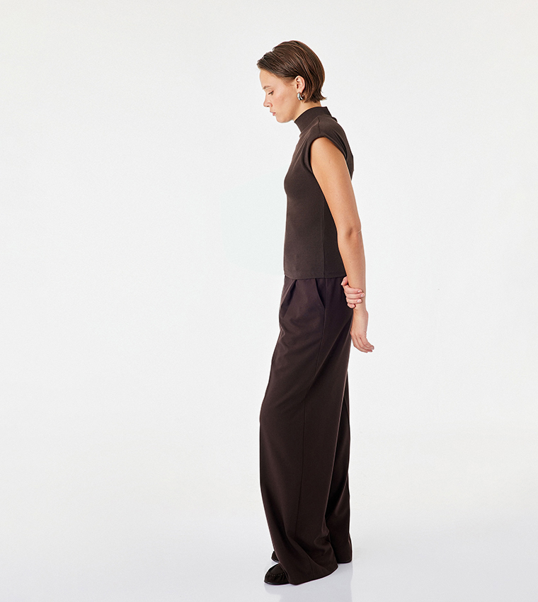 كوتون  توبات بلا أكمام  - بني  Sleeveless Tops