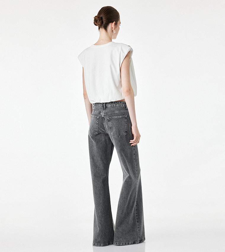 Solid Padded Shoulder Top
