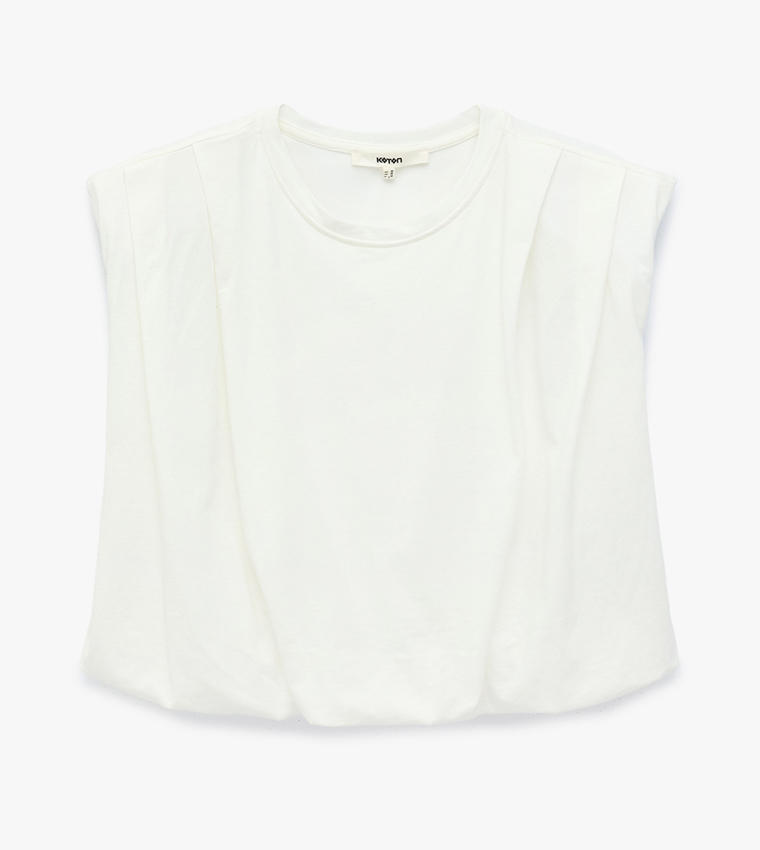 Solid Padded Shoulder Top