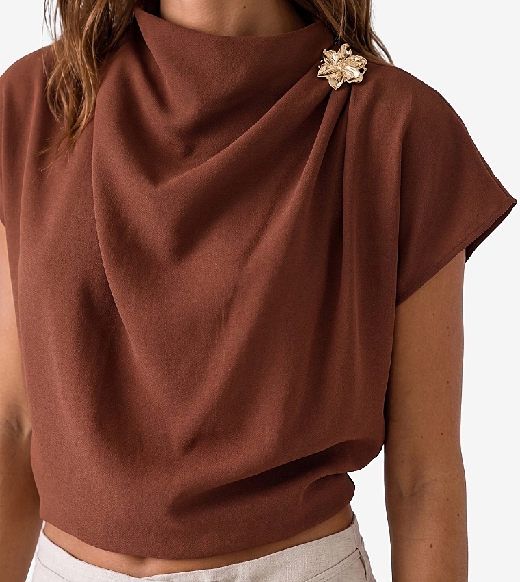 كوتون  توبات كاجوال  - بني  Midi Dresses