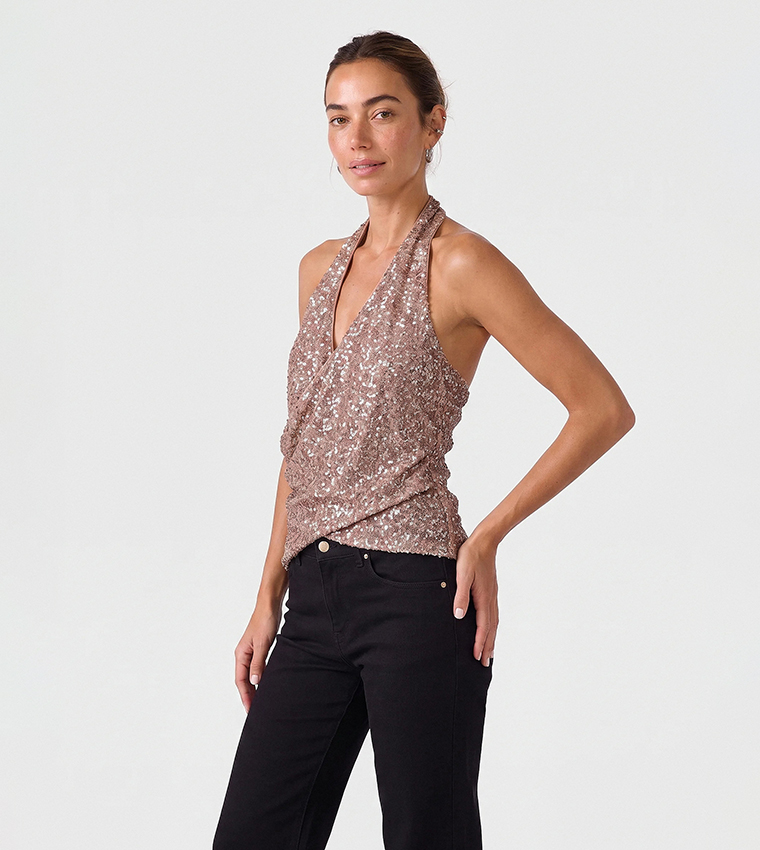 Sequins Halterneck Top