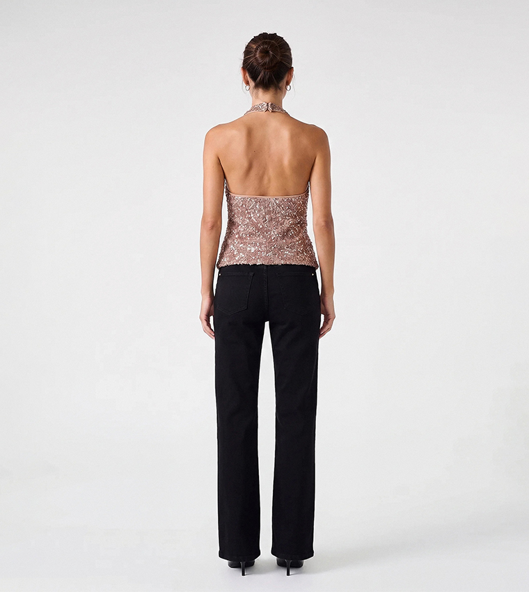 Sequins Halterneck Top