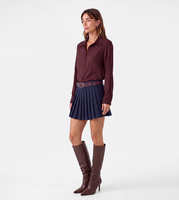 Solid Long Sleeves Oversized Shirt