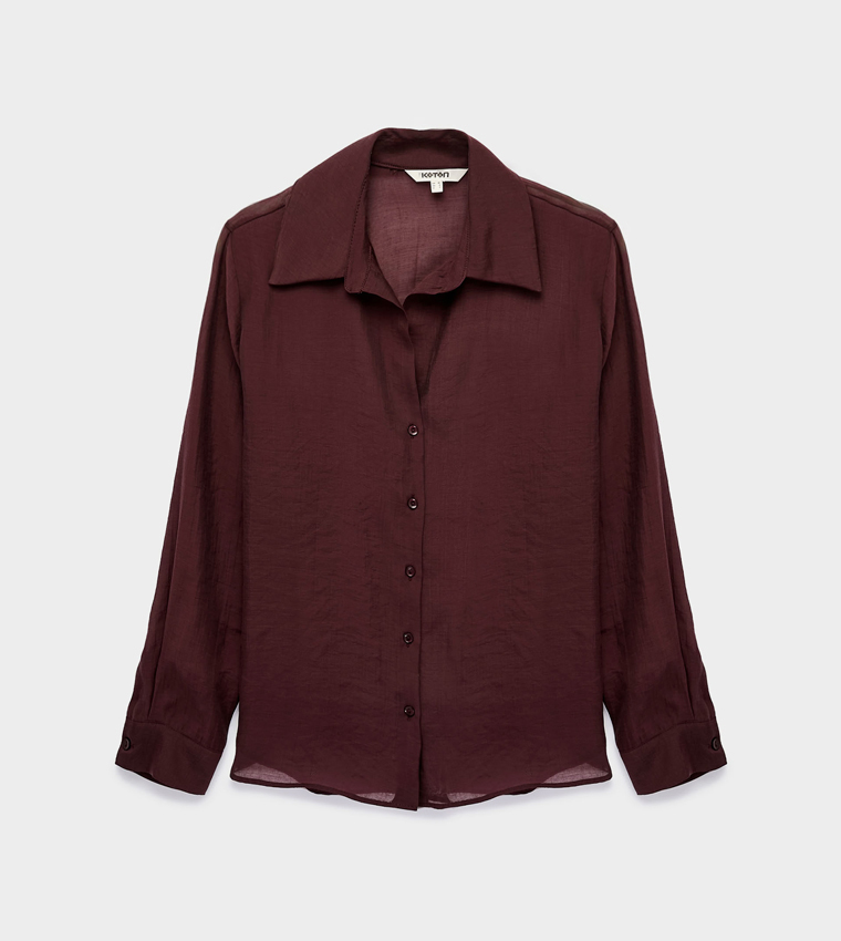 Solid Long Sleeves Oversized Shirt