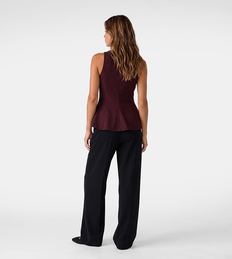 Koton  Sleeveless Tops - Burgundy Sleeveless Tops