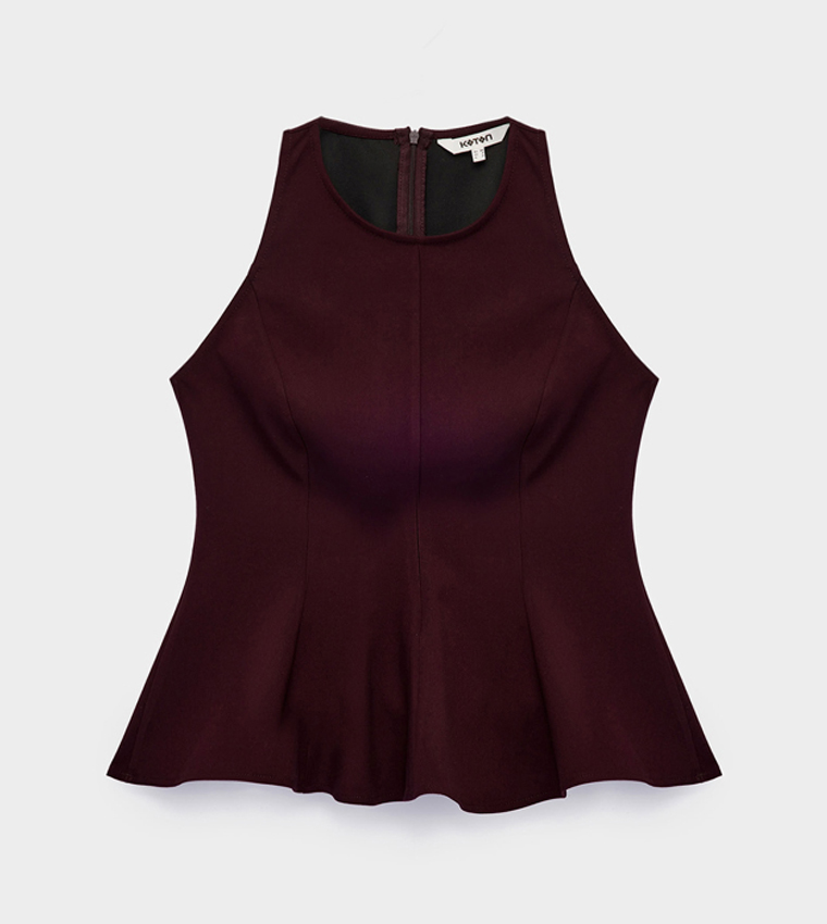 Koton  Sleeveless Tops - Burgundy Sleeveless Tops