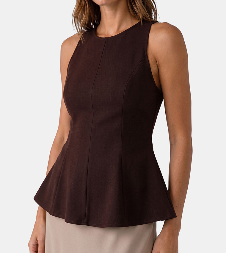 Koton  Sleeveless Tops - Brown Sleeveless Tops