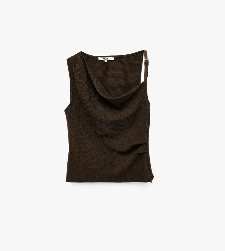 كوتون  توبات بلا أكمام  - بني  Midi Dresses