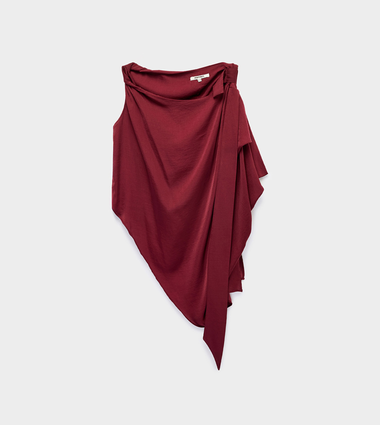 كوتون  توبات بلا أكمام  - بورغندي Sleeveless Tops