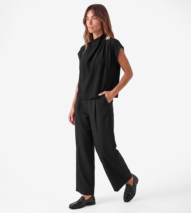 كوتون  توبات بلا أكمام  - أسود Sleeveless Tops