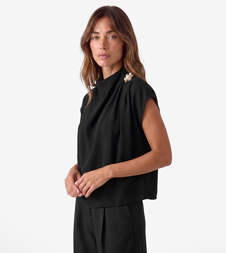 كوتون  توبات بلا أكمام  - أسود Sleeveless Tops