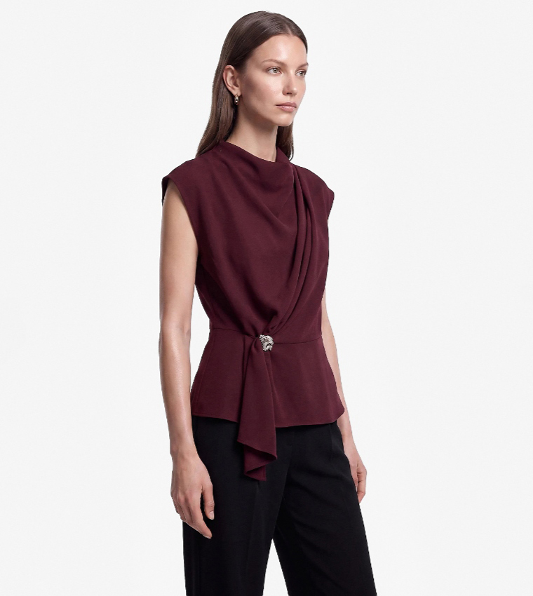 كوتون  توبات بلا أكمام  - بورغندي Short Sleeve T-Shirts