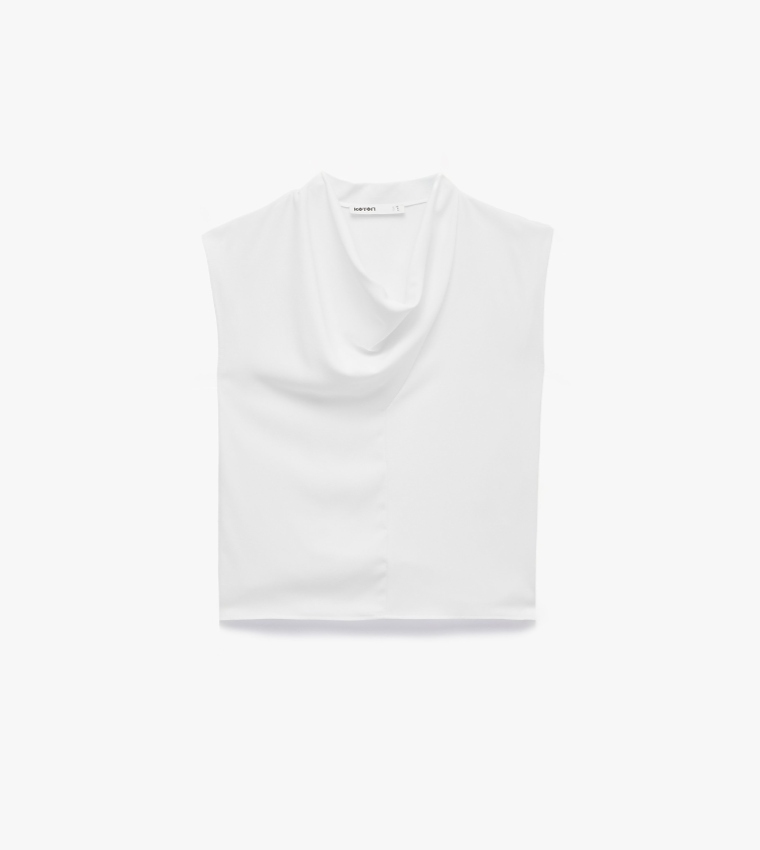 كوتون  توبات بلا أكمام  - أبيض Sleeveless Tops
