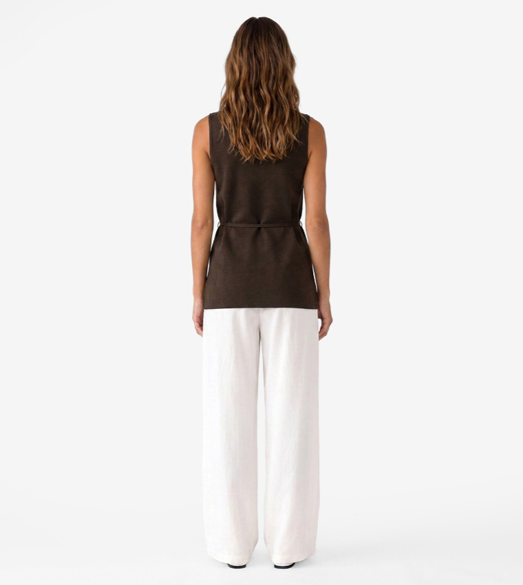 Koton  Sleeveless Tops - Brown Sleeveless Tops